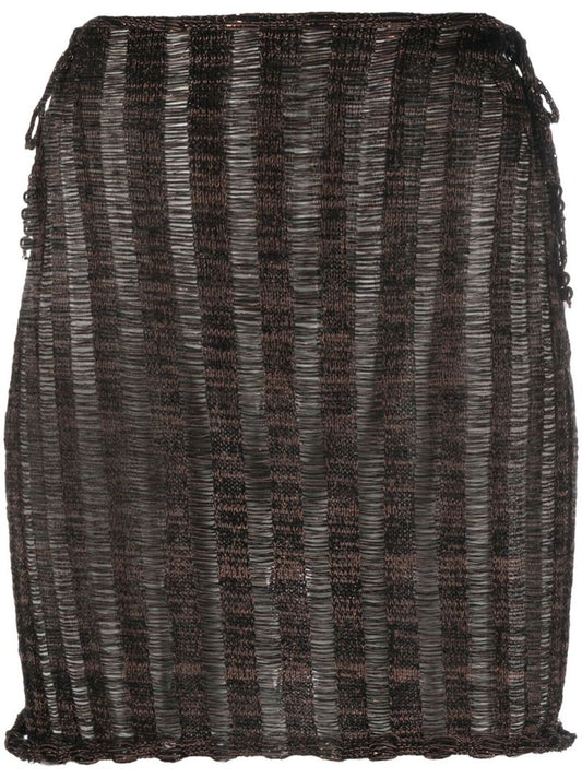 Black Ribbed-knit Mini Skirt