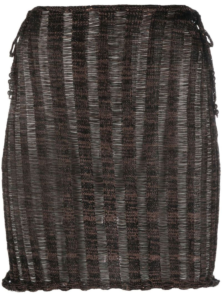Black Ribbed-knit Mini Skirt