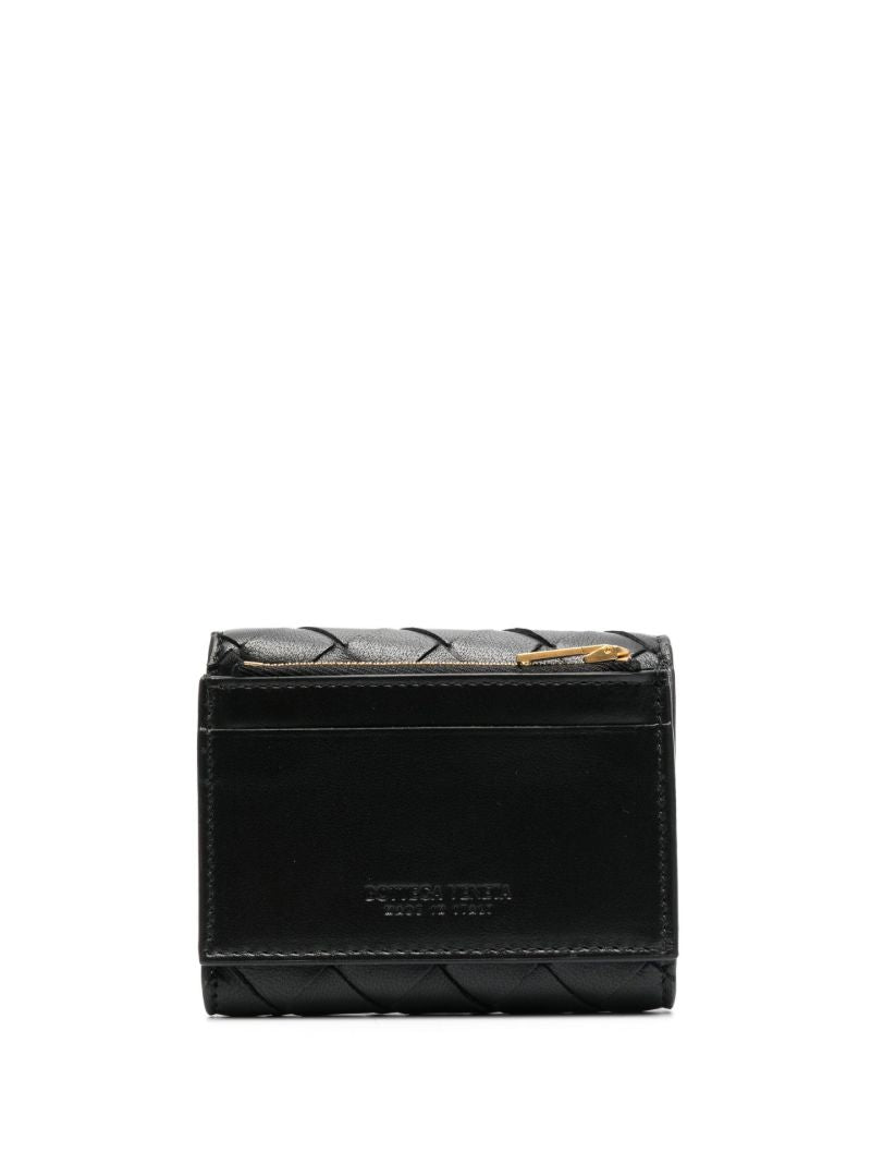 Black Intrecciato Leather Wallet