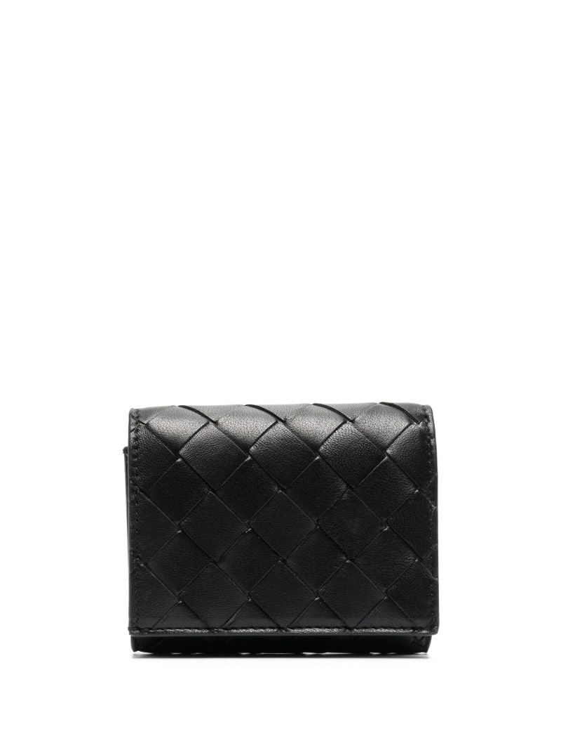Black Intrecciato Leather Wallet