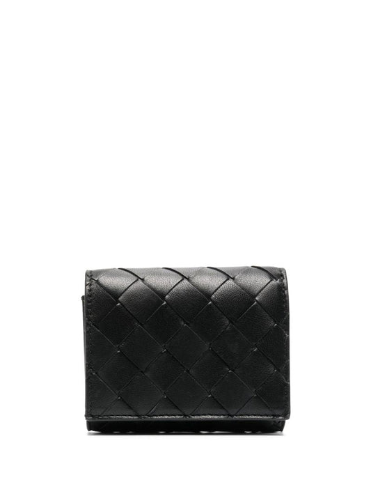 Black Intrecciato Leather Wallet