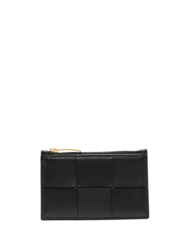 Black Intrecciato Leather Pouch