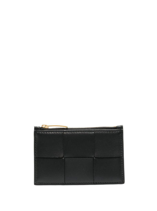 Black Intrecciato Leather Pouch