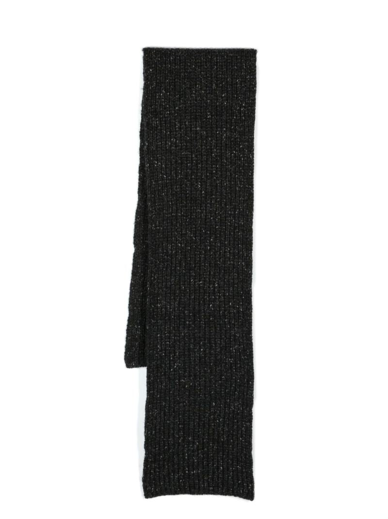 Grey Ribbed Cashmere Scarf