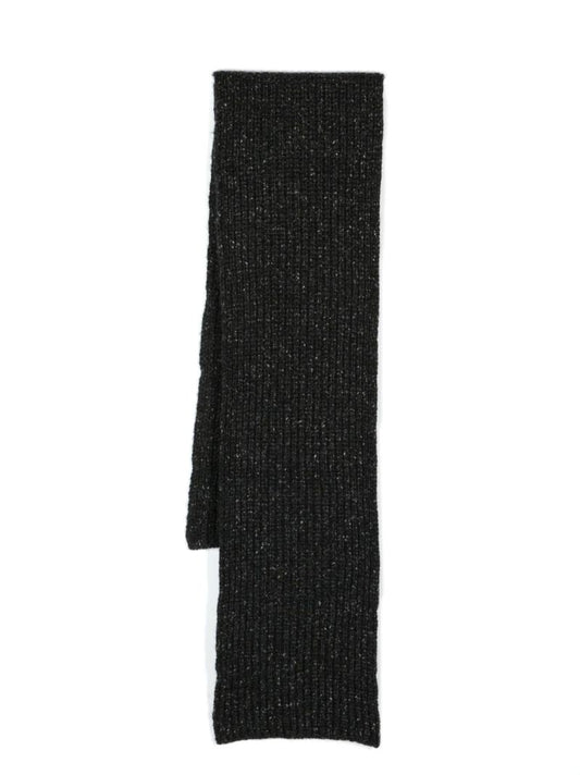 Grey Ribbed Cashmere Scarf