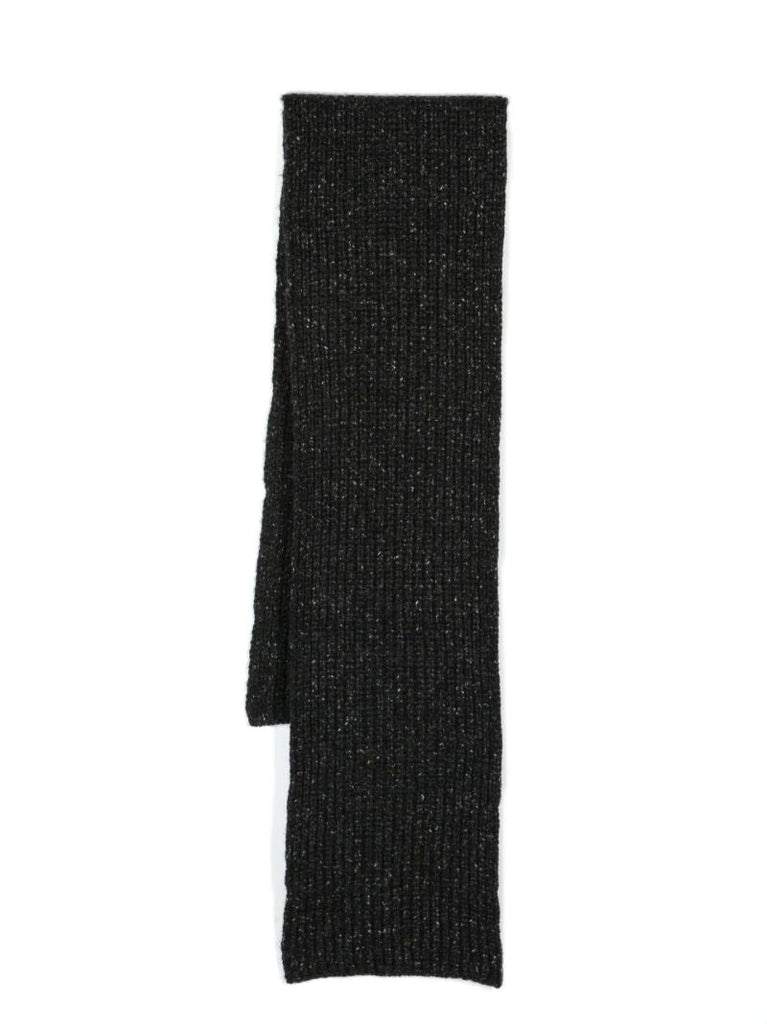 Grey Ribbed Cashmere Scarf