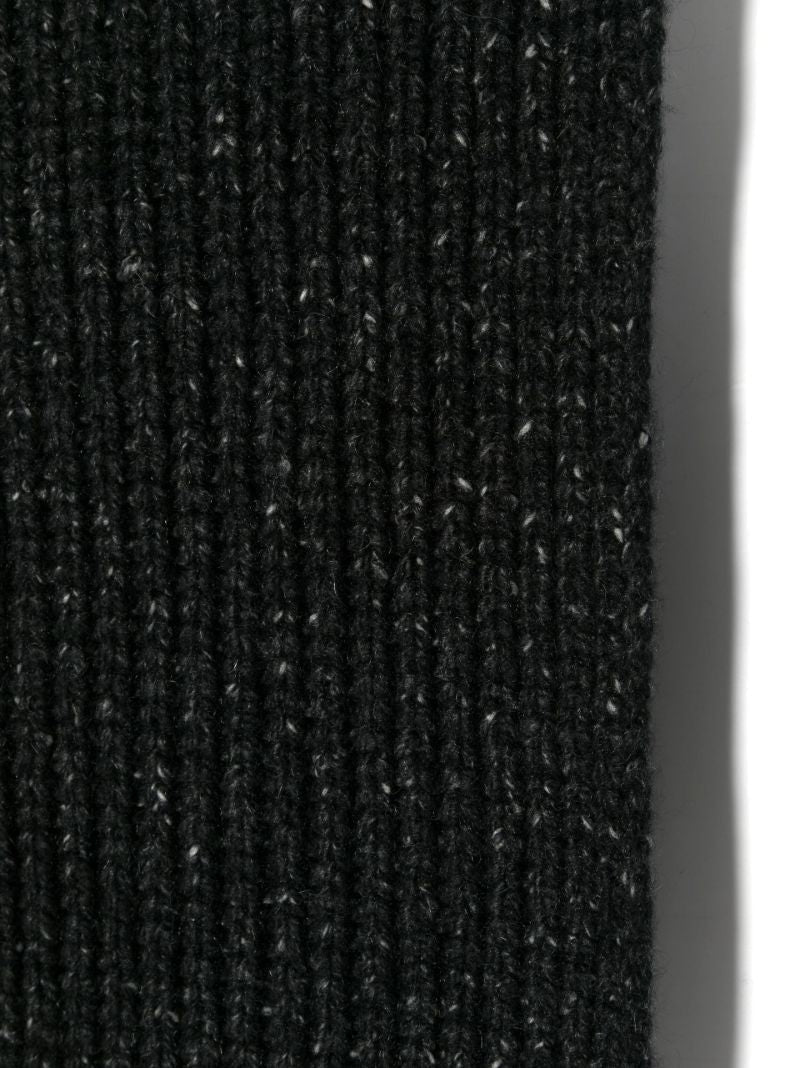 Grey Ribbed Cashmere Scarf