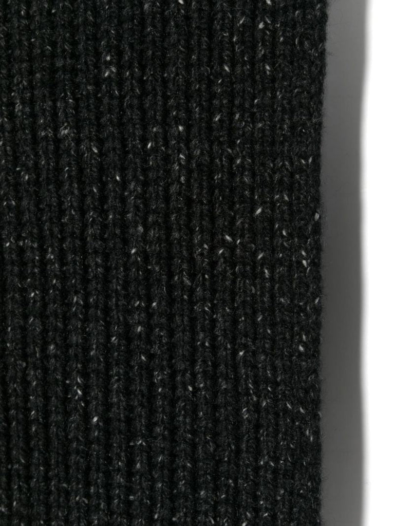 Grey Ribbed Cashmere Scarf
