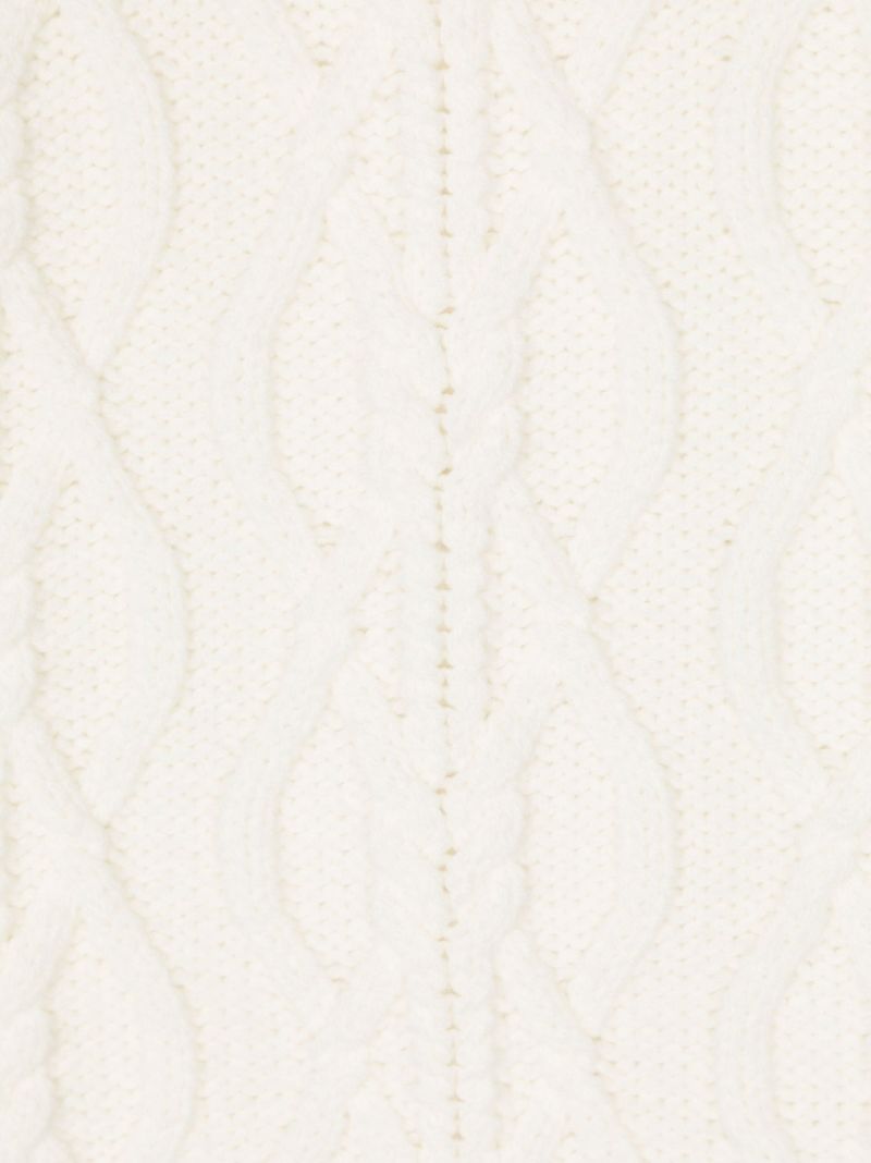 White Cable-knit Cashmere Scarf