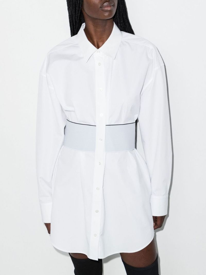 White Mini Cotton Shirt Dress