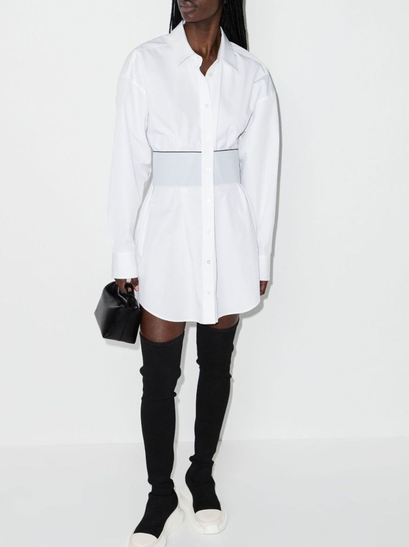 White Mini Cotton Shirt Dress