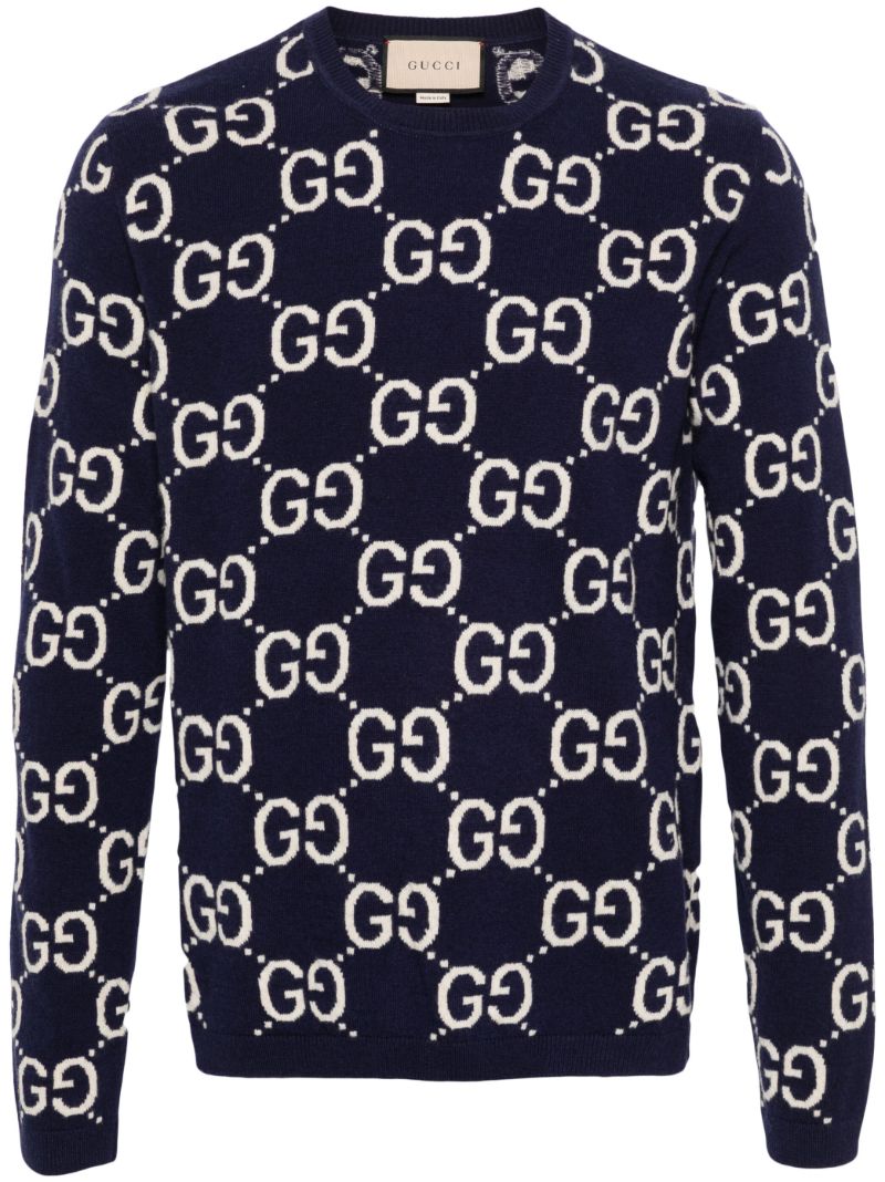 Blue Gg Wool Sweater