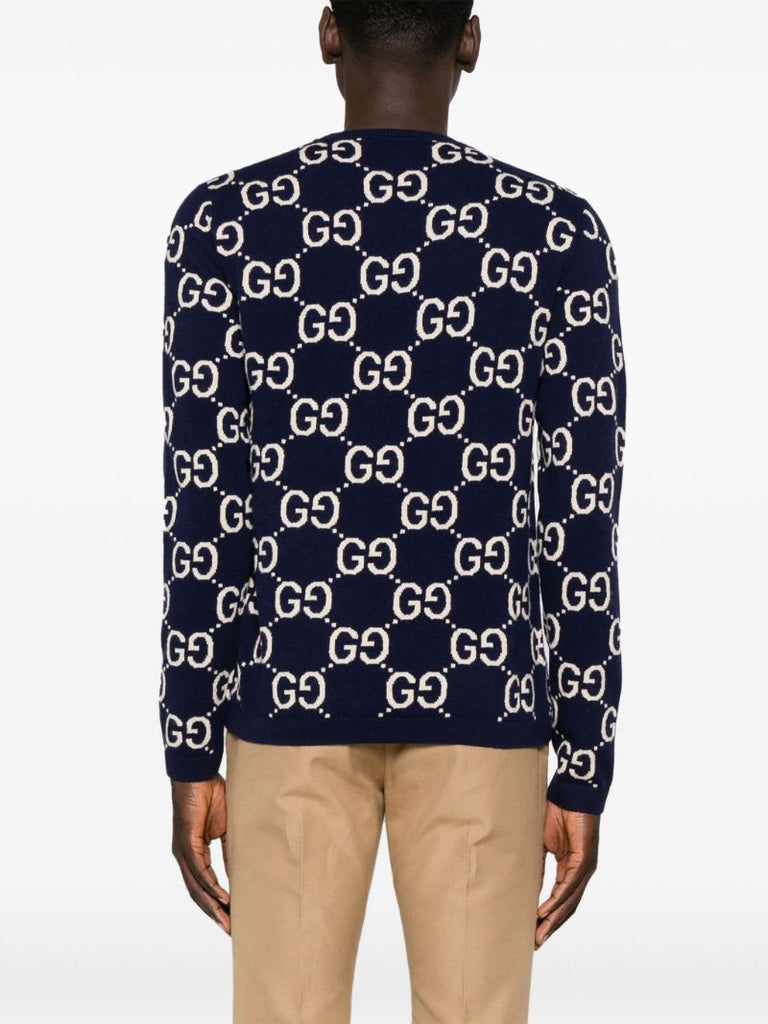 Blue Gg Wool Sweater