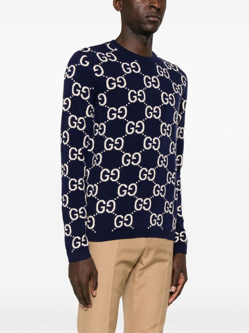 Blue Gg Wool Sweater