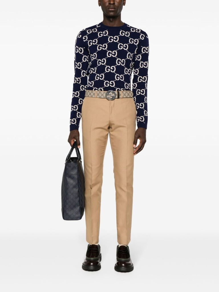 Blue Gg Wool Sweater