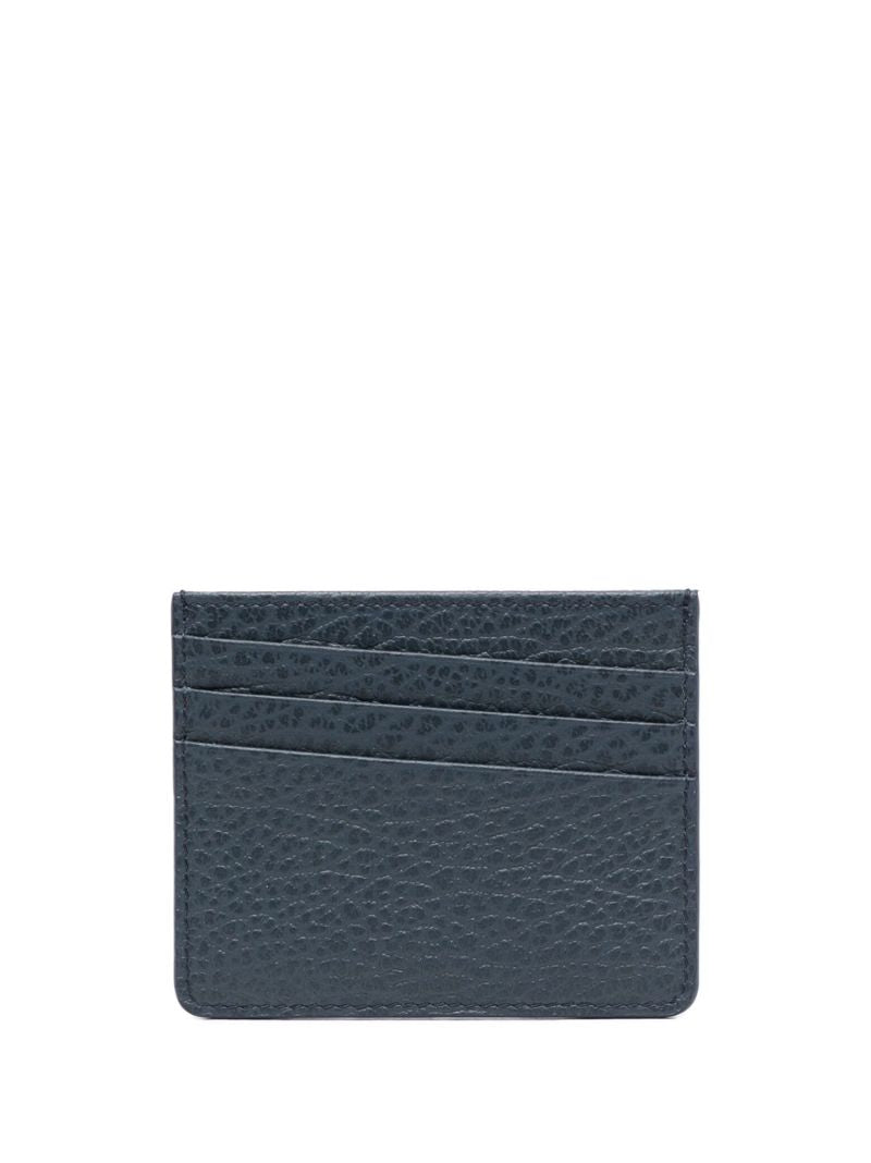 Navy Four-stitch Leather Cardholder