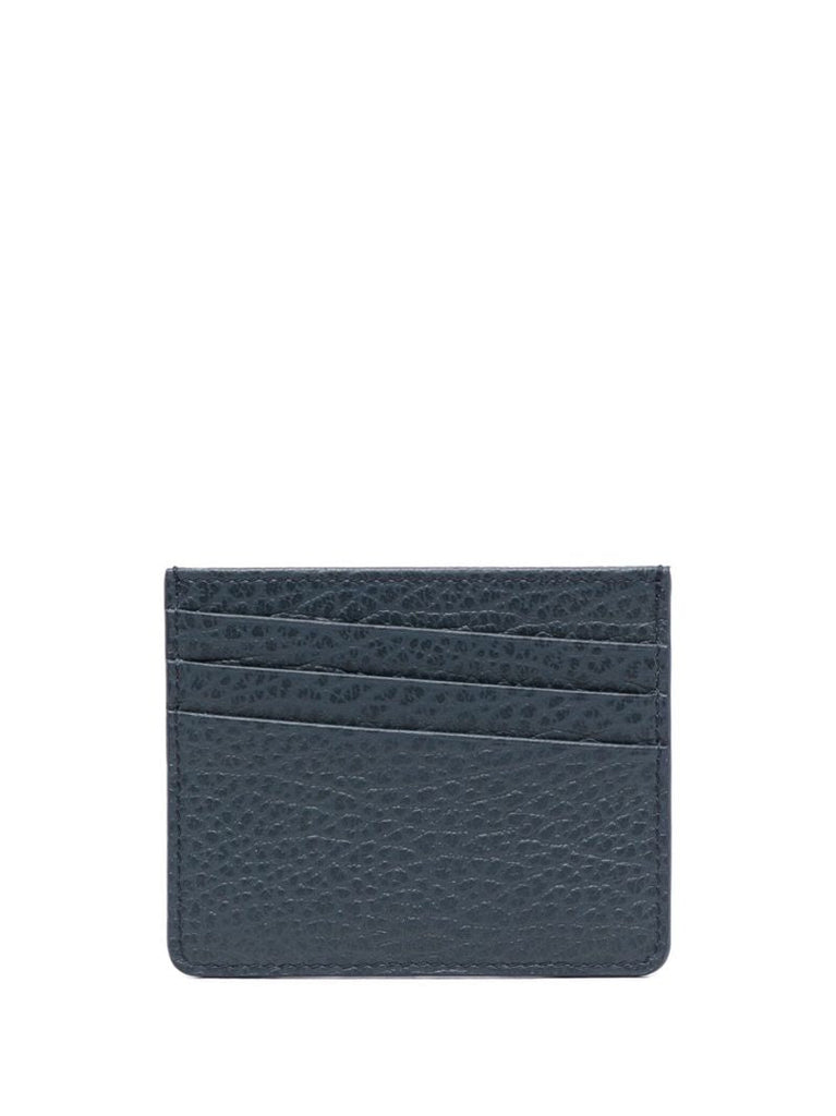 Navy Four-stitch Leather Cardholder