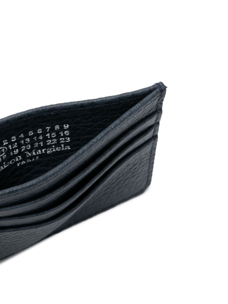 Navy Four-stitch Leather Cardholder