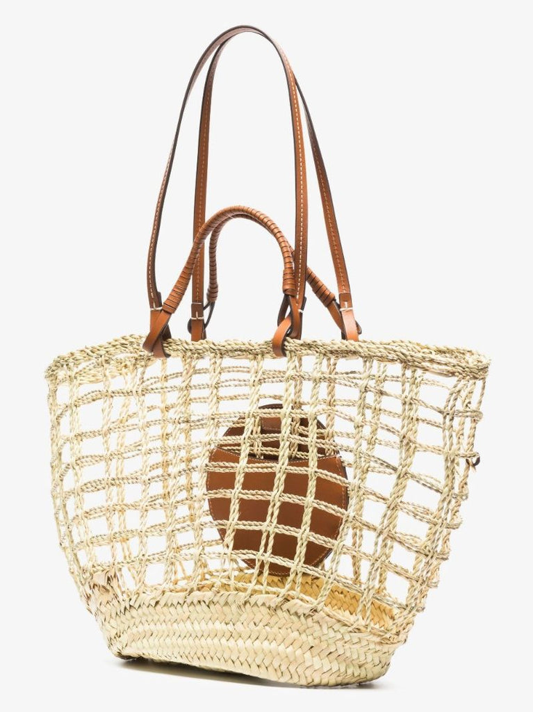 Neutral Ella Woven Tote Bag
