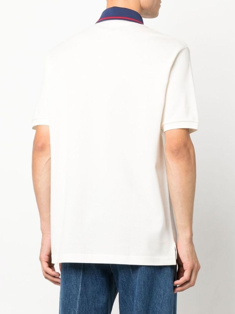 Neutral Strawberry Patch Cotton Polo Shirt