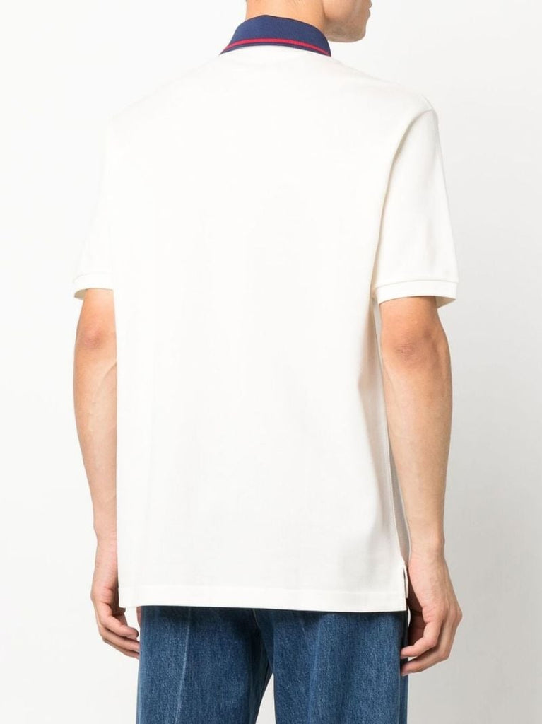 Neutral Strawberry Patch Cotton Polo Shirt