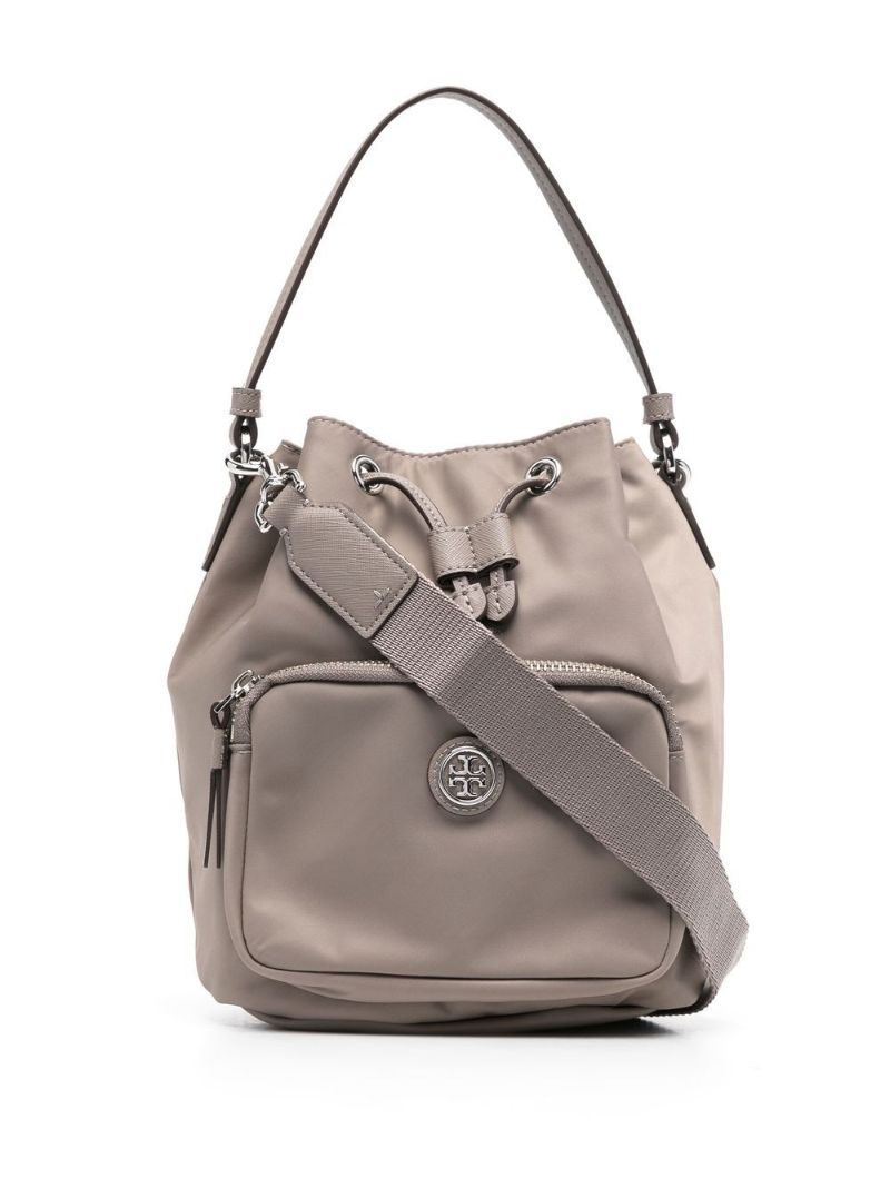 Grey Logo Plaque Bucket Bag
