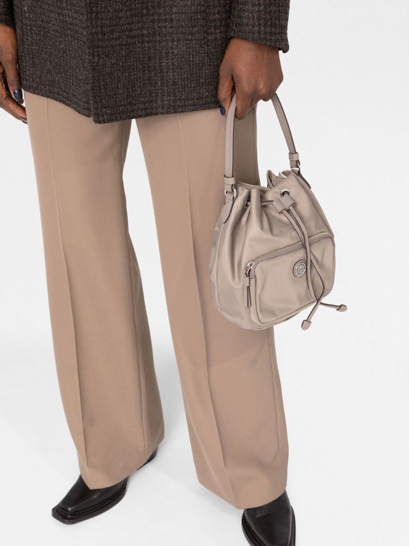 Grey Logo Plaque Bucket Bag