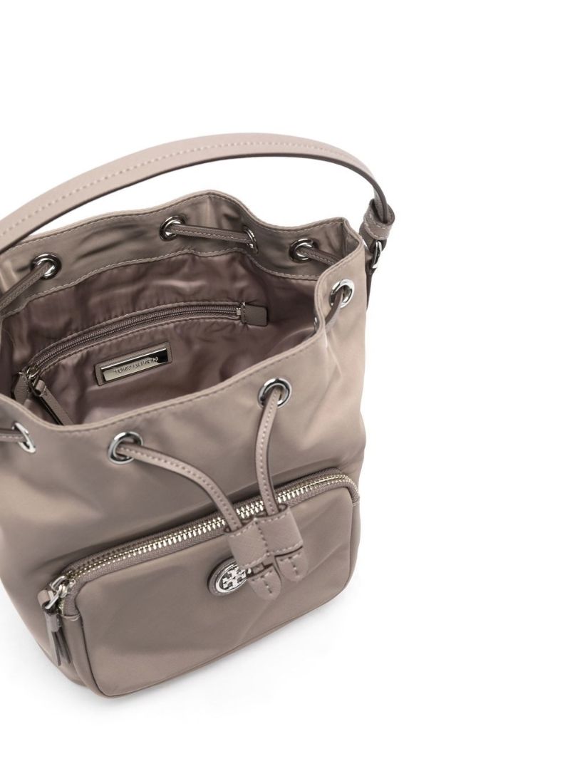 Grey Logo Plaque Bucket Bag