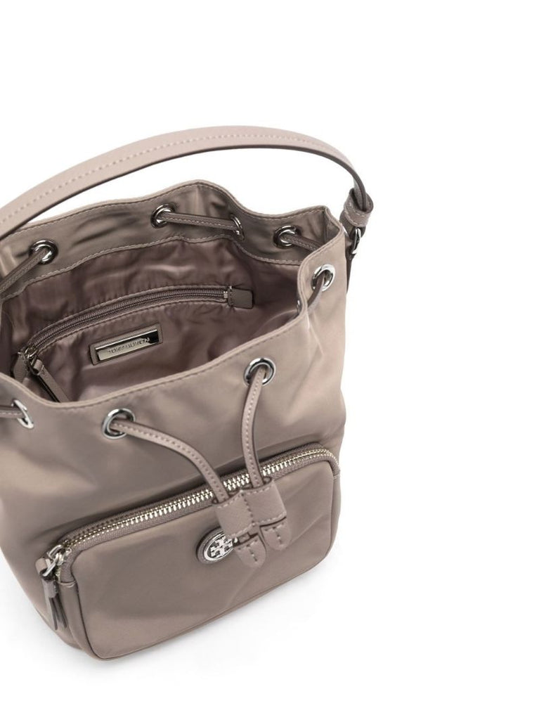Grey Logo Plaque Bucket Bag