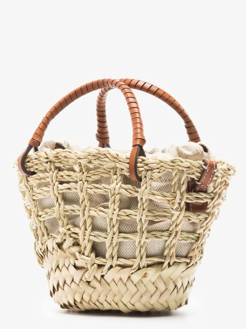 Neutral Ella Mini Straw Basket Bag