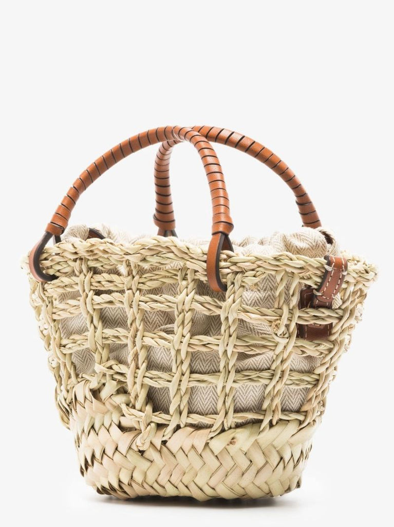 Neutral Ella Mini Straw Basket Bag