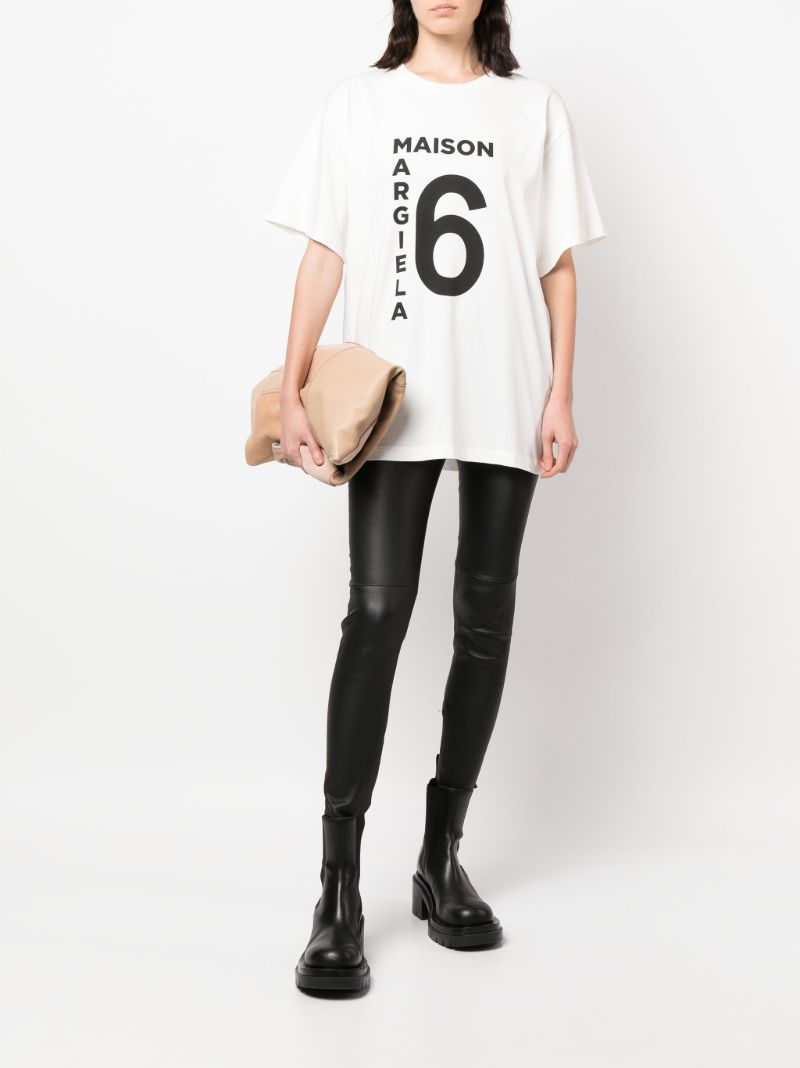 White Logo Print T-shirt