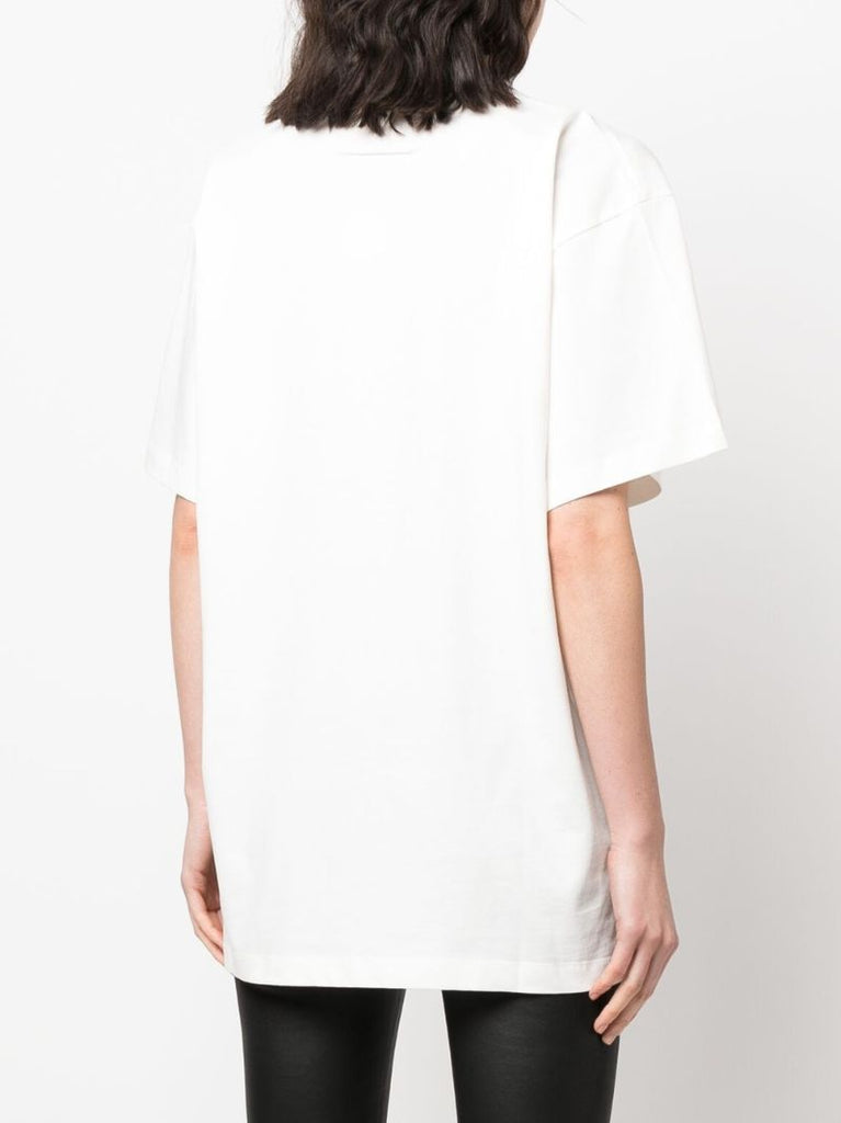 White Logo Print T-shirt