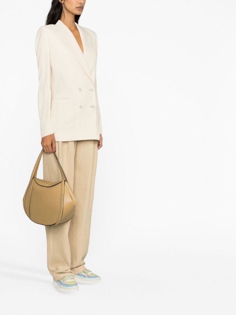 Neutral Double-breasted Blazer