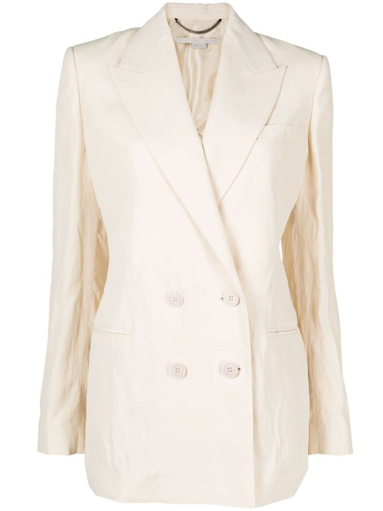 Neutral Double-breasted Blazer