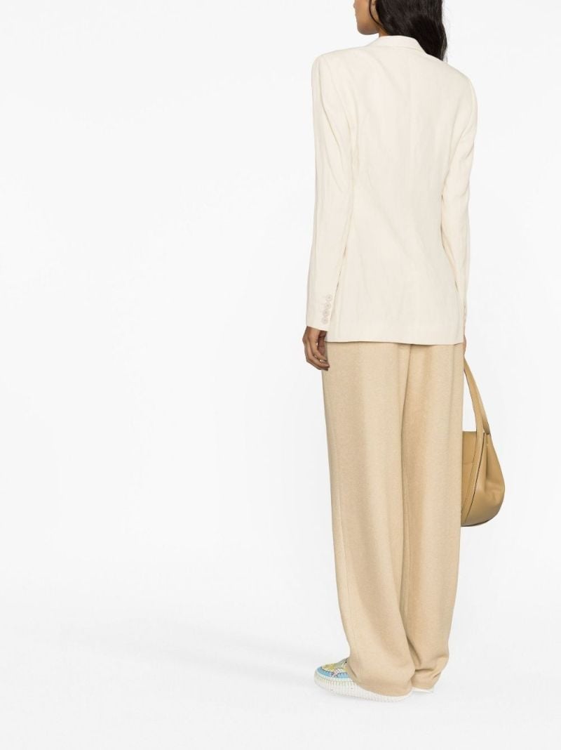 Neutral Double-breasted Blazer