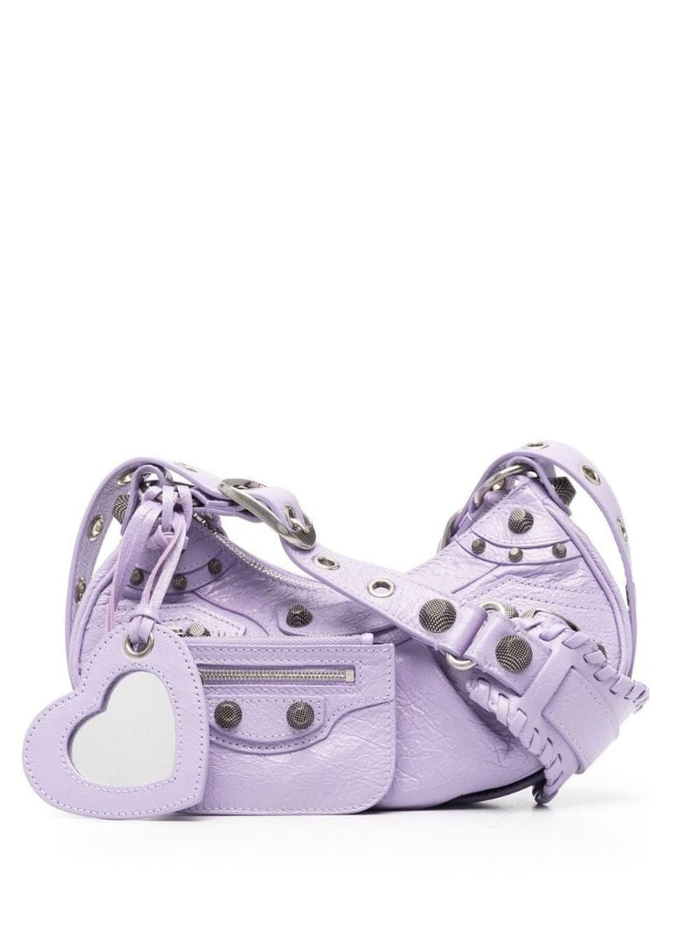 Purple Le Cagole Xs Leather Shoulder Bag