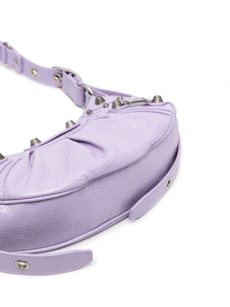 Purple Le Cagole Xs Leather Shoulder Bag
