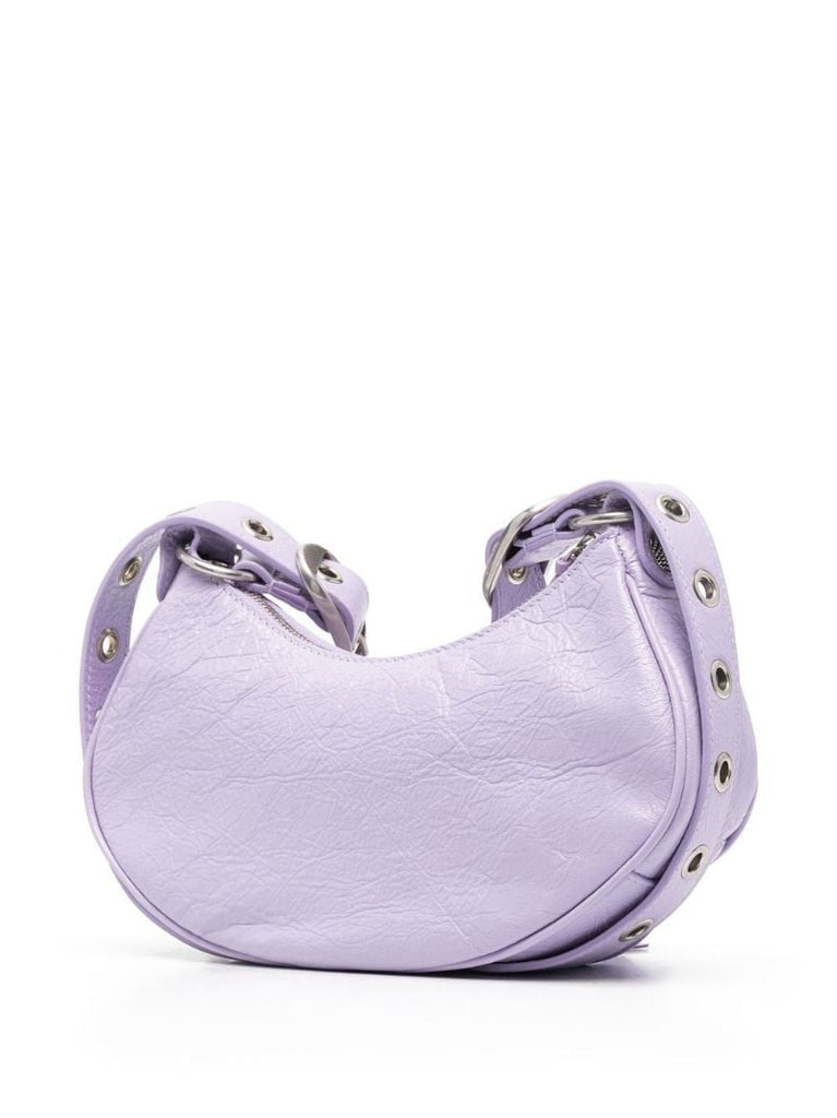 Purple Le Cagole Xs Leather Shoulder Bag