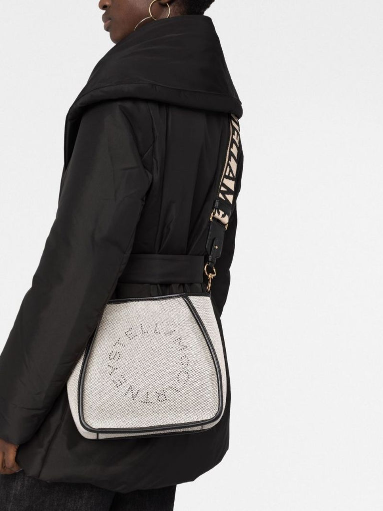 Neutral and Black Stella Logo Mini Cross Body Bag