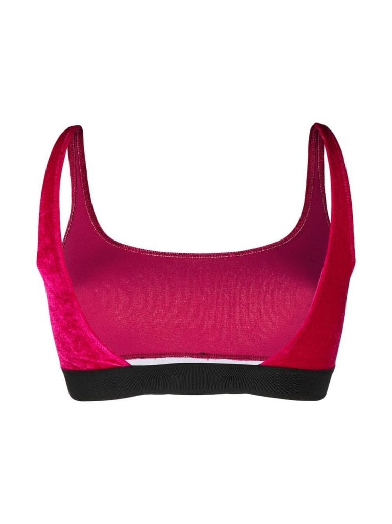Pink Logo Velvet Bralette