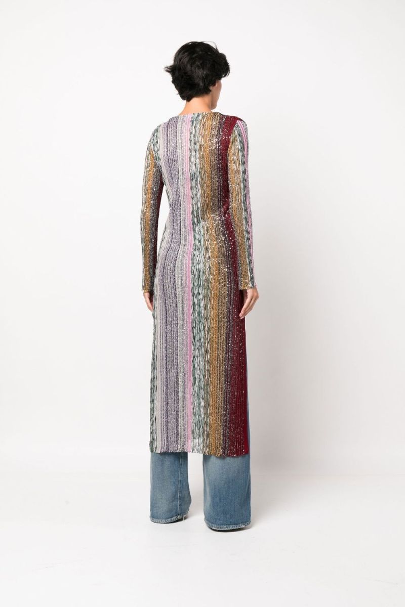 Silver Sequin Embellished Maxi Cardigan