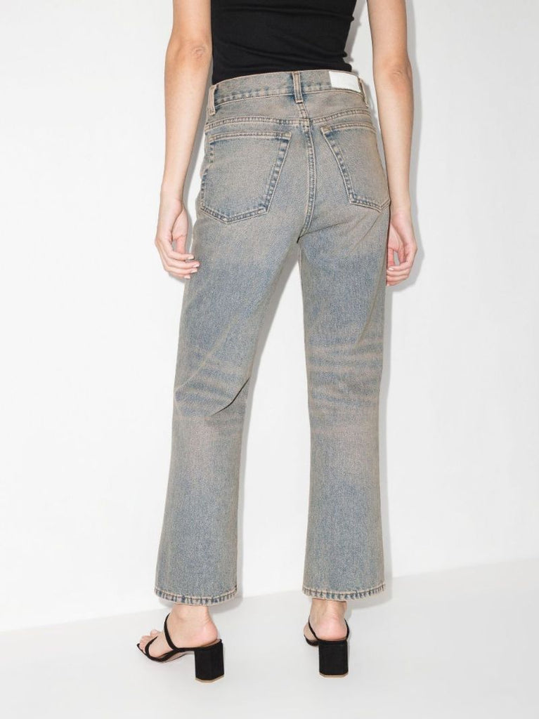 Blue High Waist Kick Flare Jeans