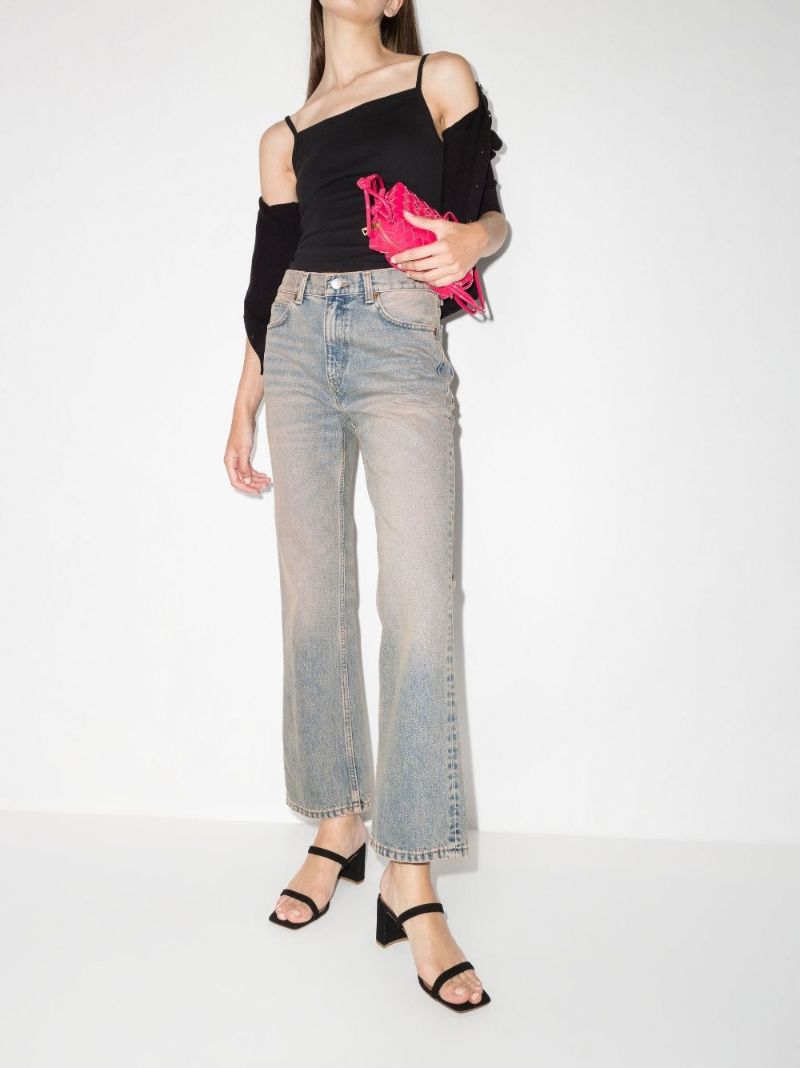 Blue High Waist Kick Flare Jeans