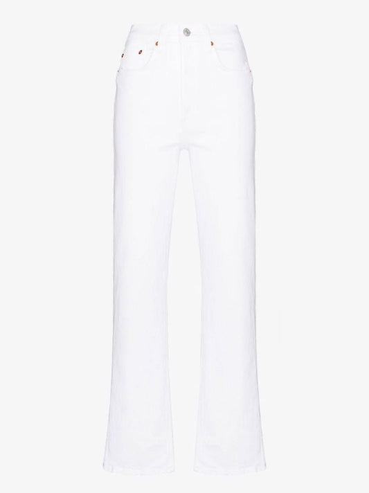 White Straight Leg Jeans
