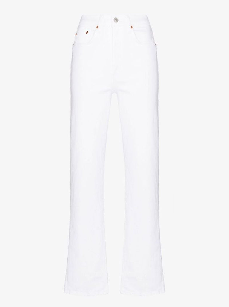 White Straight Leg Jeans