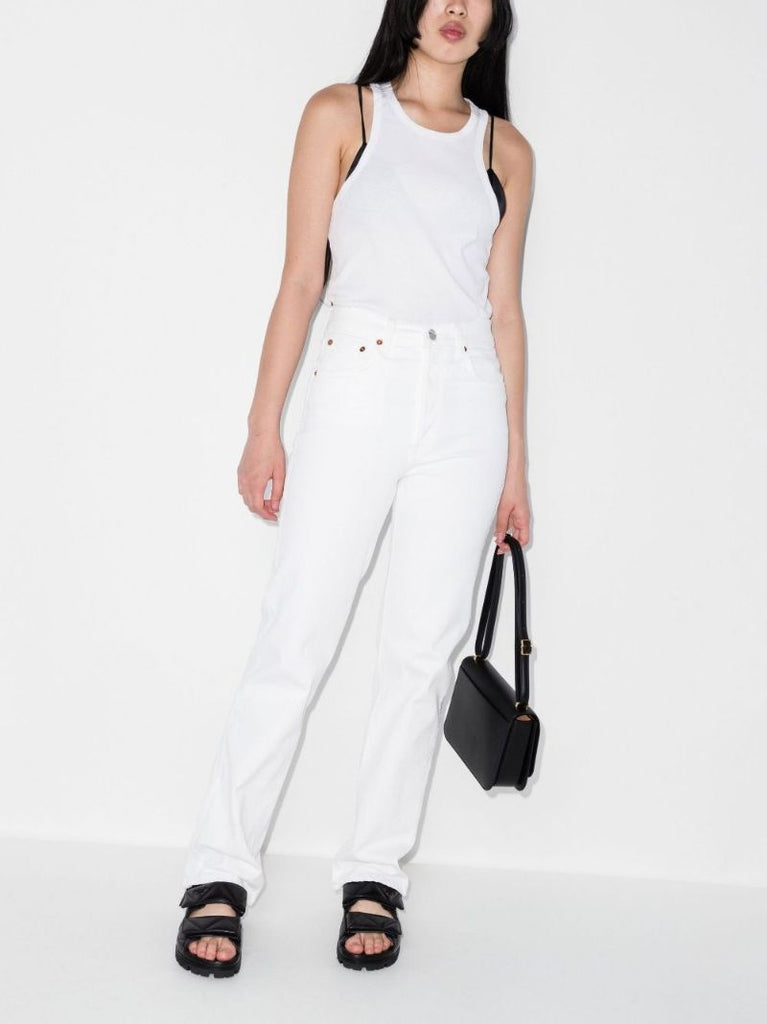 White Straight Leg Jeans