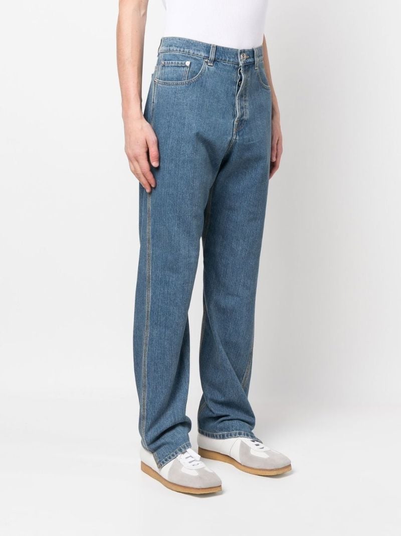 Blue Asymmetric High Waist Jeans