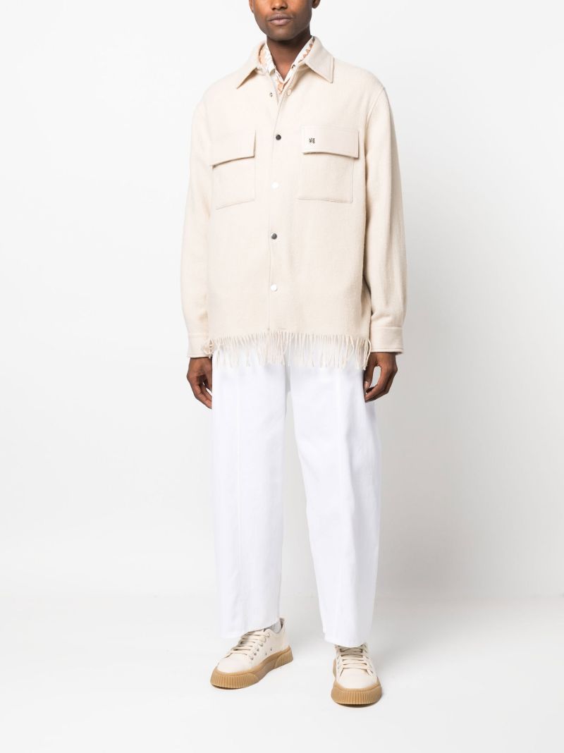 Neutral Wool Shirt Jacket
