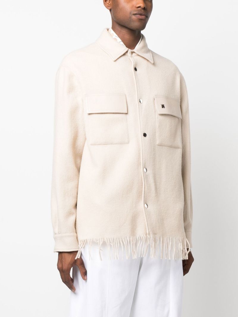 Neutral Wool Shirt Jacket